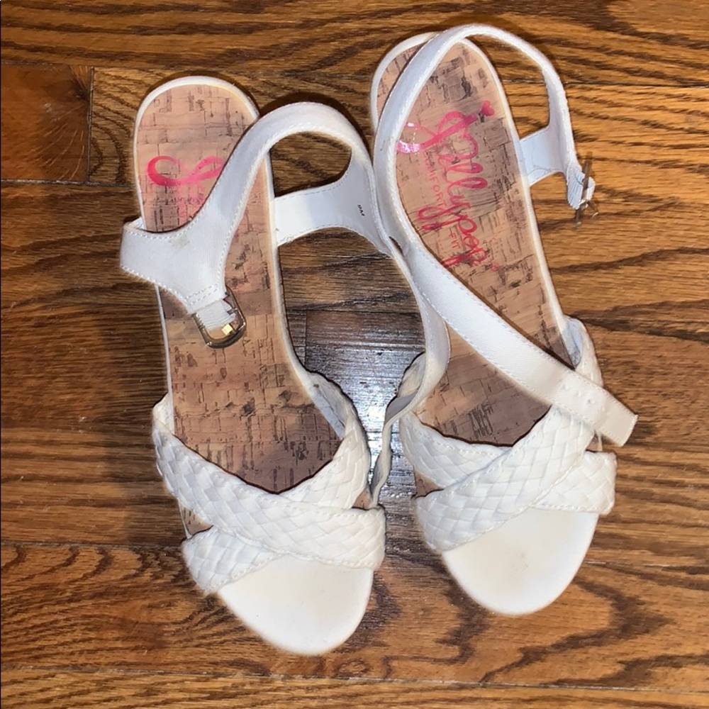 White Wedged Sandals
